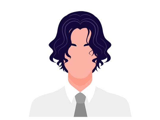 perm wavy hair trending hairstyle illustration