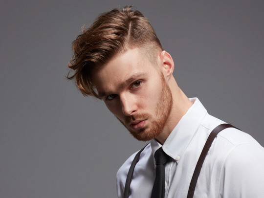 Medium Side-swept Men's Hairstyle variation