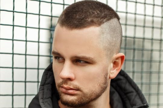 Buzz Cut with Stubble Beard and shaved side